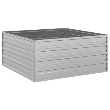 Ezüstszínű horganyzott acél kerti magaságyás 100 x 100 x 45 cm - utánvéttel vagy ingyenes szállítással