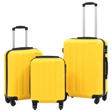 3 db sárga keményfalú ABS gurulós bőrönd - utánvéttel vagy ingyenes szállítással