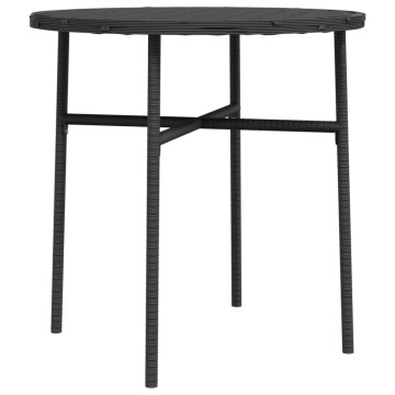 Fekete polyrattan teázóasztal 45 cm - utánvéttel vagy ingyenes szállítással