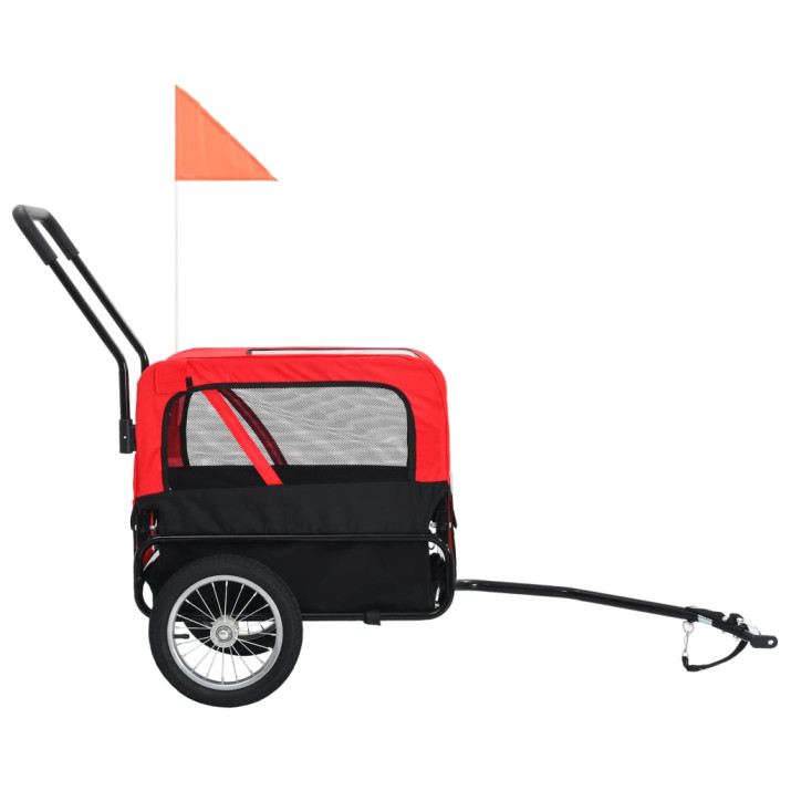 Piros és fekete kutyaszállító kerékpár-utánfutó és sétakocsi - utánvéttel vagy ingyenes szállítással