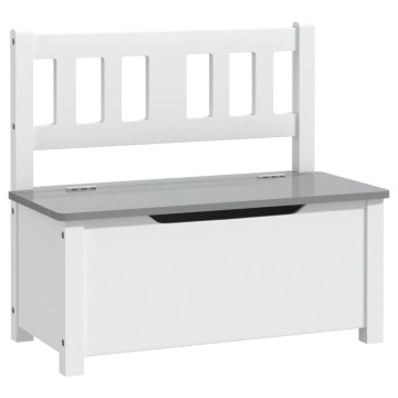 Fehér-szürke MDF gyermek tárolópad 60 x 30 x 55 cm - utánvéttel vagy ingyenes szállítással