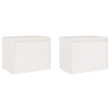 2 darab fehér tömör fenyőfa faliszekrény 45 x 30 x 35 cm - utánvéttel vagy ingyenes szállítással