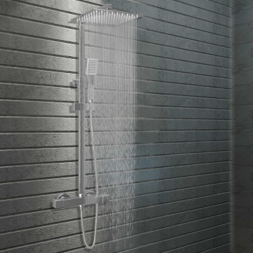 Rozsdamentes acél dupla fejű zuhanyszett termosztáttal - utánvéttel vagy ingyenes szállítással