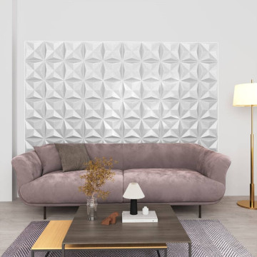 12 darab origamifehér 3D fali panel 50 x 50 cm 3 m² - utánvéttel vagy ingyenes szállítással