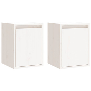 2 darab fehér tömör fenyőfa faliszekrény 100 x 30 x 35 cm - utánvéttel vagy ingyenes szállítással