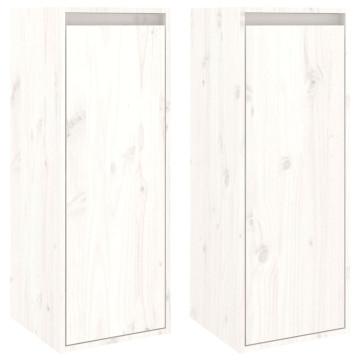 2 darab fehér tömör fenyőfa faliszekrény 30 x 30 x 80 cm - utánvéttel vagy ingyenes szállítással