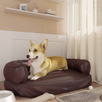 Barna ergonomikus műbőr kutyaágy 88 x 65 cm - utánvéttel vagy ingyenes szállítással