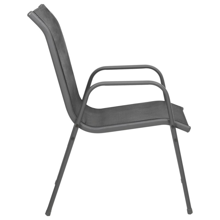 2 db fekete acél és textilén kerti szék - utánvéttel vagy ingyenes szállítással