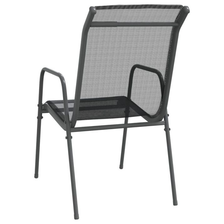 2 db fekete acél és textilén kerti szék - utánvéttel vagy ingyenes szállítással