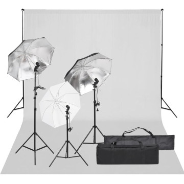 Fotóstúdió-felszerelés lámpákkal és háttérrel - utánvéttel vagy ingyenes szállítással