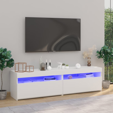 2 db fehér TV-szekrény LED-világítással 75 x 35 x 40 cm - utánvéttel vagy ingyenes szállítással