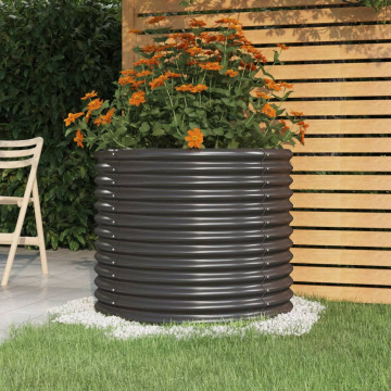 Antracitszürke porszórt acél kerti ültetőláda 80 x 80 x 68 cm - utánvéttel vagy ingyenes szállítással