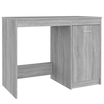 Szürke sonoma színű szerelt fa íróasztal 100x50x76 cm - utánvéttel vagy ingyenes szállítással