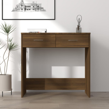 Barna tölgy színű szerelt fa íróasztal 80x40x75 cm - utánvéttel vagy ingyenes szállítással