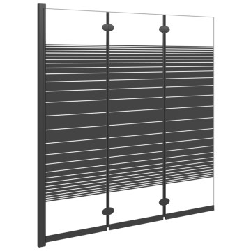 3-paneles fekete ESG összecsukható zuhanyparaván 130 x 130 cm - utánvéttel vagy ingyenes szállítással