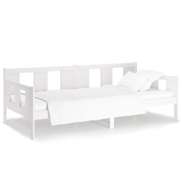 Fehér tömör fenyőfa kanapéágy 90 x 200 cm - utánvéttel vagy ingyenes szállítással