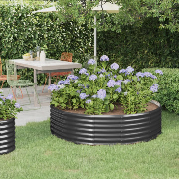 Antracitszürke porszórt acél kerti ültetőláda 140x140x36 cm - utánvéttel vagy ingyenes szállítással