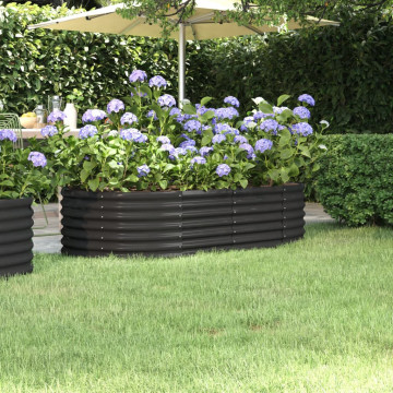 Antracitszürke porszórt acél kerti ültetőláda 152x80x36 cm - utánvéttel vagy ingyenes szállítással