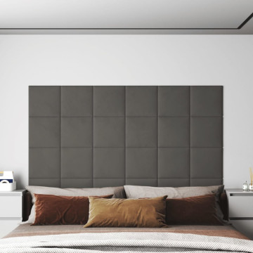 12 db sötétszürke bársony fali panel 30 x 30 cm 1,08 m² - utánvéttel vagy ingyenes szállítással