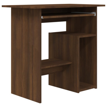 Barna tölgy színű szerelt fa íróasztal 80 x 45 x 74 cm - utánvéttel vagy ingyenes szállítással