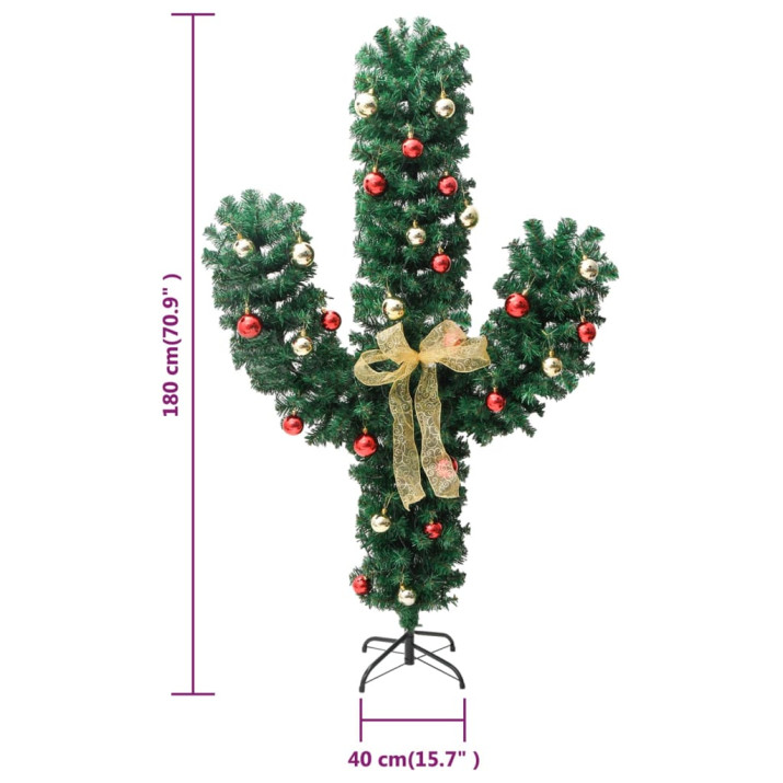 Zöld PVC karácsonyi kaktusz állvánnyal és LED-del 180 cm - utánvéttel vagy ingyenes szállítással