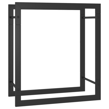 Fekete acél tűzifatároló állvány 50 x 28 x 56 cm - utánvéttel vagy ingyenes szállítással