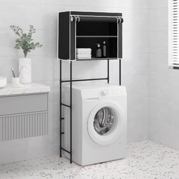 2-szintes fekete mosógép feletti tárolóállvány 71x29,5x170,5 cm - utánvéttel vagy ingyenes szállítással