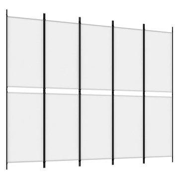 4 paneles fehér szövet térelválasztó 250x200 cm - utánvéttel vagy ingyenes szállítással