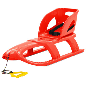 Piros polipropilén szánkó üléssel 102,5x40x23 cm - utánvéttel vagy ingyenes szállítással