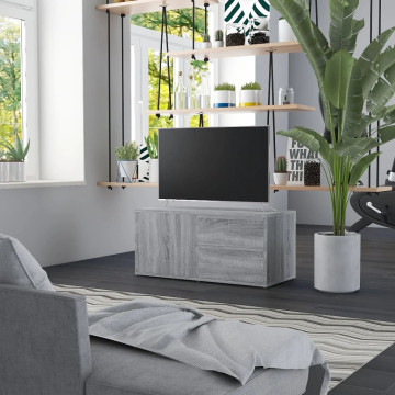 Szürke sonoma színű szerelt fa TV-szekrény 80 x 34 x 36 cm - utánvéttel vagy ingyenes szállítással