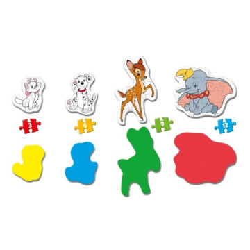 Bébi sziluett puzzle 4in1 - Disney állatok