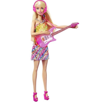 Barbie baba Big City Dreams játékszett - Malibu baba gitárral