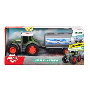 Dickie - Fendt zöld traktor tejszállító kocsival 26 cm