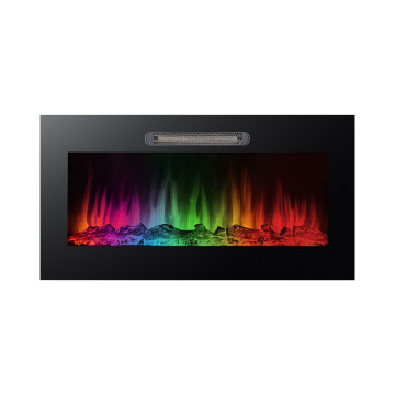 Elektromos beépíthető kandalló - hősugárzó + RGB LED - 91 x 15 x 48 cm