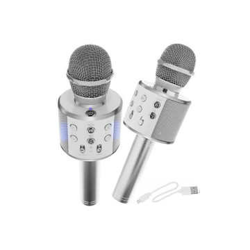 Vezeték nélküli karaoke mikrofon - Ezüst