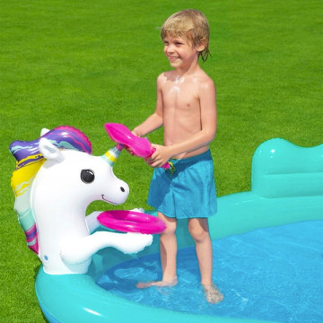 Felfújható gyermek medence csúszdával - Unikornis