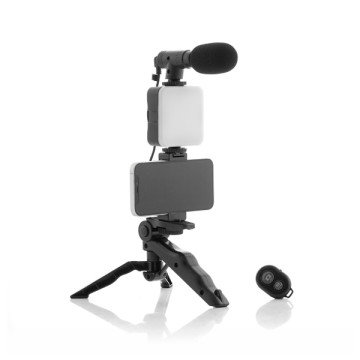 Vlogger készlet lámpával, mikrofonnal és távirányítóval