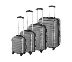 Merev falú bőrönd szett - 4 db - Fekete