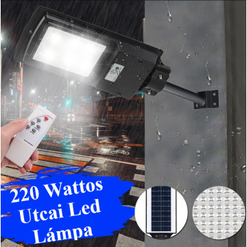 Új Generációs, Intelligens 220 Wattos Utcai Solar LED Lámpa Távirányítóval
